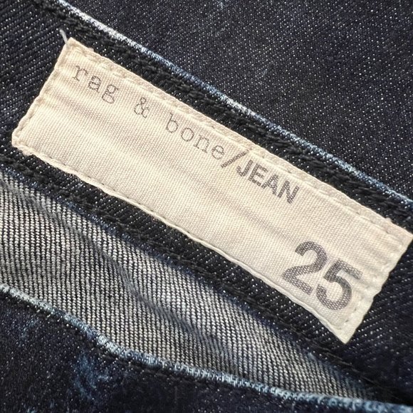 Rag & Bone Jeans Womens 2 25" Blue Dark Acid Wash Mid Rise Crop‎ Skinny Leg - Picture 5 of 8